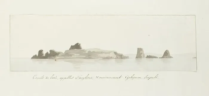 Framed Print : Faraglioni rocks off the Capri coast, 1778. Creator: Louis Ducros Framed Print : Faraglioni rocks off the Capri coast, 1778. Creator: Louis Ducros