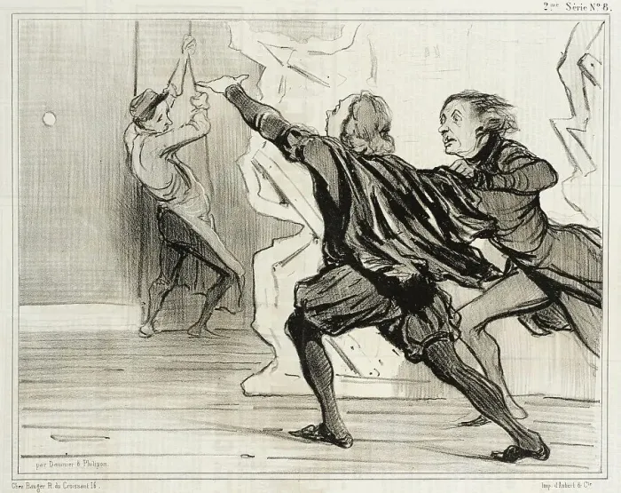 Framed Print : Farce dramatique... 1841. Creator: Honore Daumier Framed Print : Farce dramatique... 1841. Creator: Honore Daumier