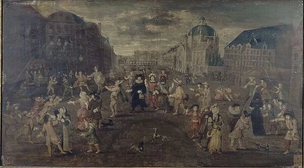 Farce in the streets of Paris, between 1501 and 1600. Creator: Unknown