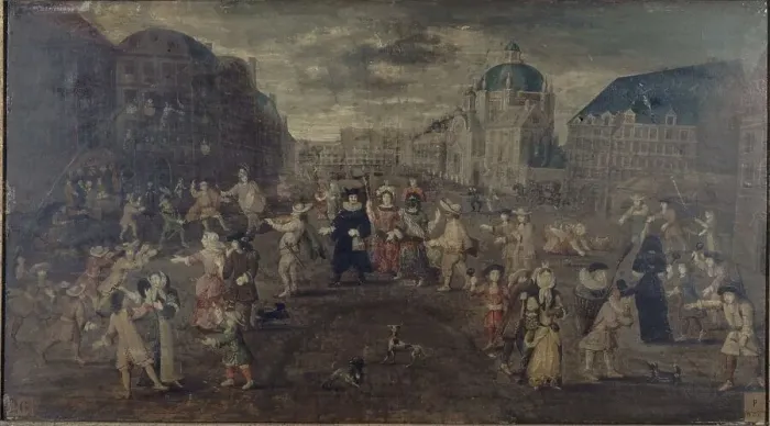 Framed Print : Farce in the streets of Paris, between 1501 and 1600. Creator: Unknown Framed Print : Farce in the streets of Paris, between 1501 and 1600. Creator: Unknown