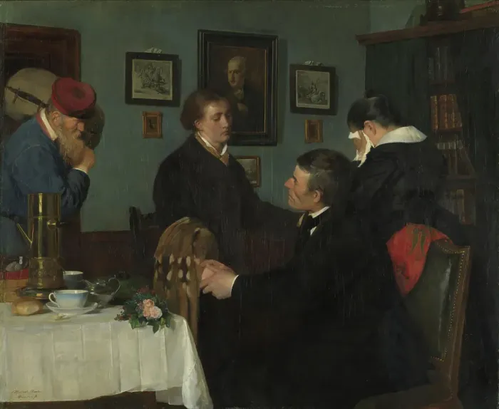 Framed Print : The Farewell, 1878. Creator: Harriet Backer Framed Print : The Farewell, 1878. Creator: Harriet Backer