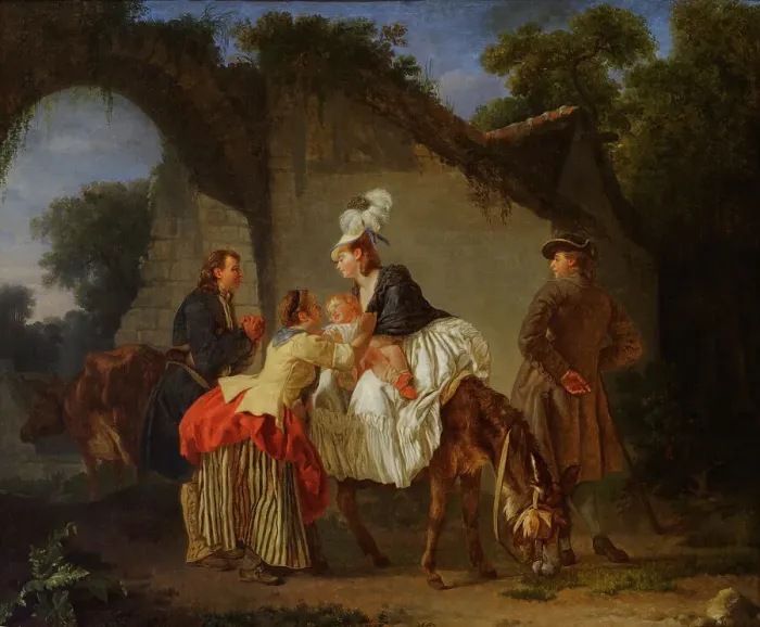 Framed Print : Farewell To The Wet Nurse, 1776-77. Creator: Etienne Aubry Framed Print : Farewell To The Wet Nurse, 1776-77. Creator: Etienne Aubry