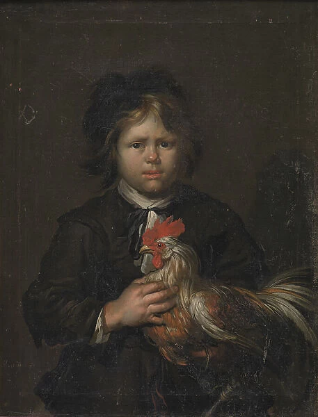 A Farm Boy with a Cock, 1658-1677. Creator: Henrich Dittmers