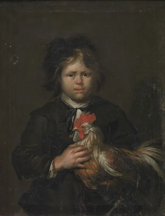 Framed Print : A Farm Boy with a Cock, 1658-1677. Creator: Henrich Dittmers Framed Print : A Farm Boy with a Cock, 1658-1677. Creator: Henrich Dittmers