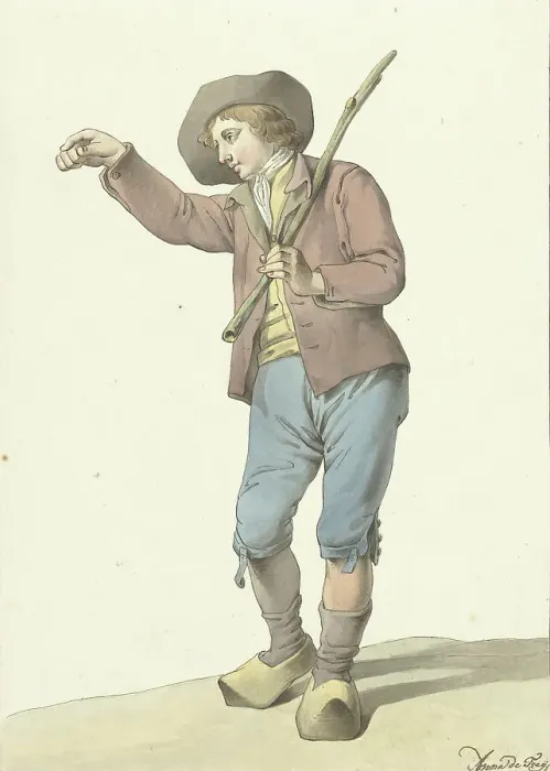 Framed Print : Farm boy pointing with right hand, 1778-1808. Creator: Aletta de Frey Framed Print : Farm boy pointing with right hand, 1778-1808. Creator: Aletta de Frey