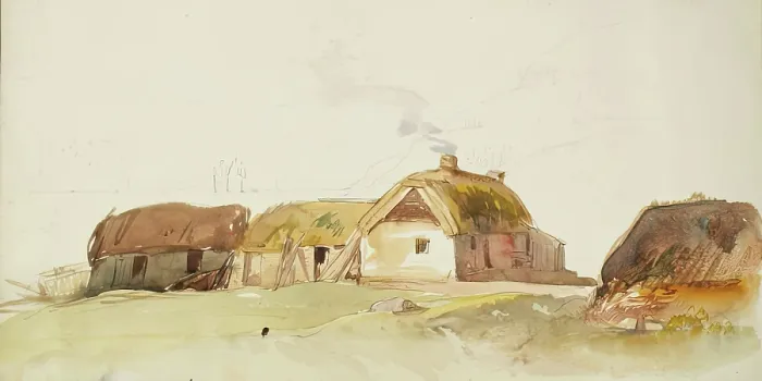 Framed Print : Farm Buildings, c1840s. Creator: John Phillip Framed Print : Farm Buildings, c1840s. Creator: John Phillip