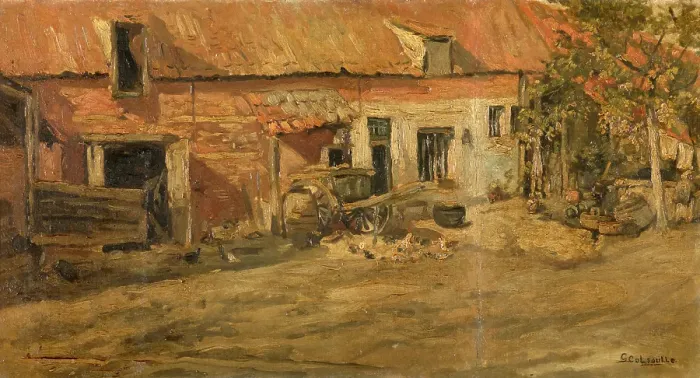 Framed Print : Farm, c1860-1890. Creator: Gustave Colsoulle Framed Print : Farm, c1860-1890. Creator: Gustave Colsoulle