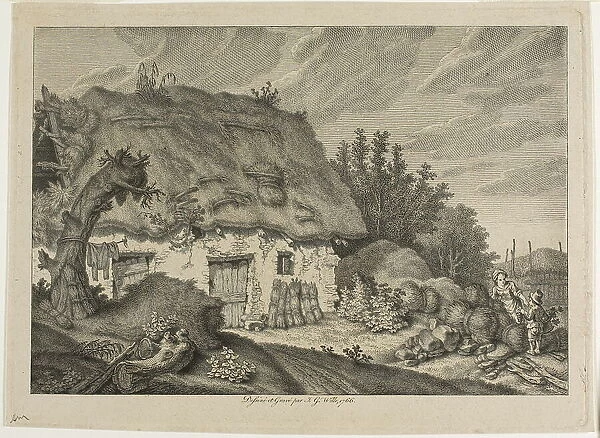 A Farm Cottage, 1766. Creator: Johann Georg Wille