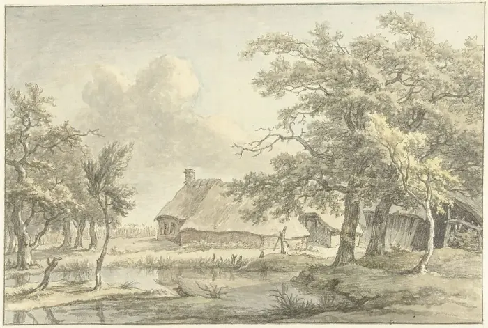 Framed Print : Farm in Eext (Drenthe), 1755-1818. Creator: Egbert van Drielst Framed Print : Farm in Eext (Drenthe), 1755-1818. Creator: Egbert van Drielst