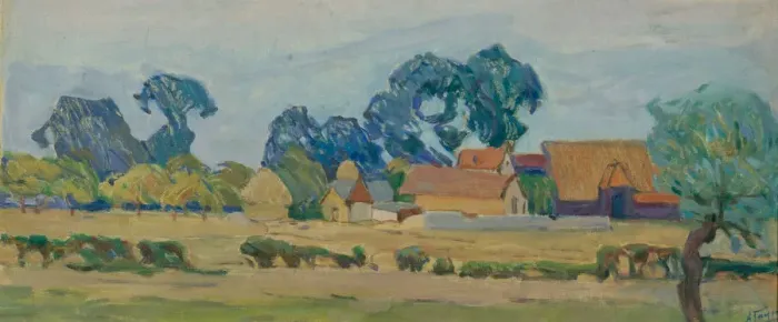 Framed Print : A Farm in England. Artist: Gaush, Alexander Fyodorovich (1873-1947) Framed Print : A Farm in England. Artist: Gaush, Alexander Fyodorovich (1873-1947)