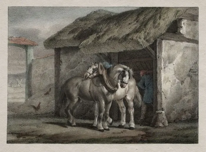 Framed Print : Farm Horse. Creator: Horace Vernet (French, 1789-1863) Framed Print : Farm Horse. Creator: Horace Vernet (French, 1789-1863)