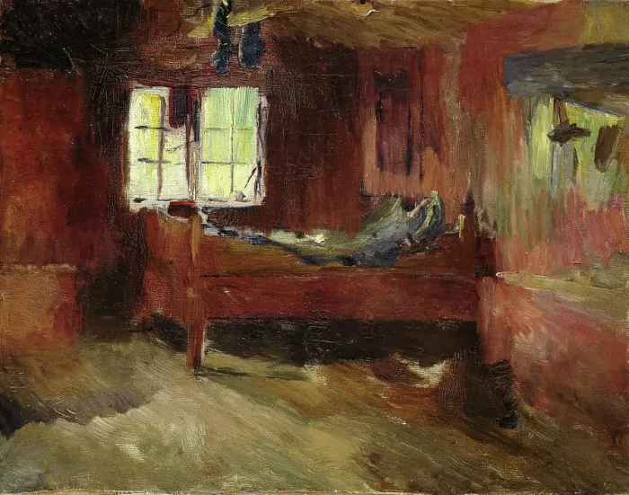 Framed Print : Farm Interior, Stralsjohaugen, 1893. Creator: Harriet Backer Framed Print : Farm Interior, Stralsjohaugen, 1893. Creator: Harriet Backer