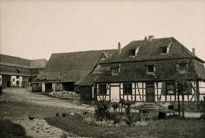 Framed Print : The farm and laboratory of JB Boussingault in Pechelbronn, France, c1880s. Creator: Unknown Framed Print : The farm and laboratory of JB Boussingault in Pechelbronn, France, c1880s. Creator: Unknown