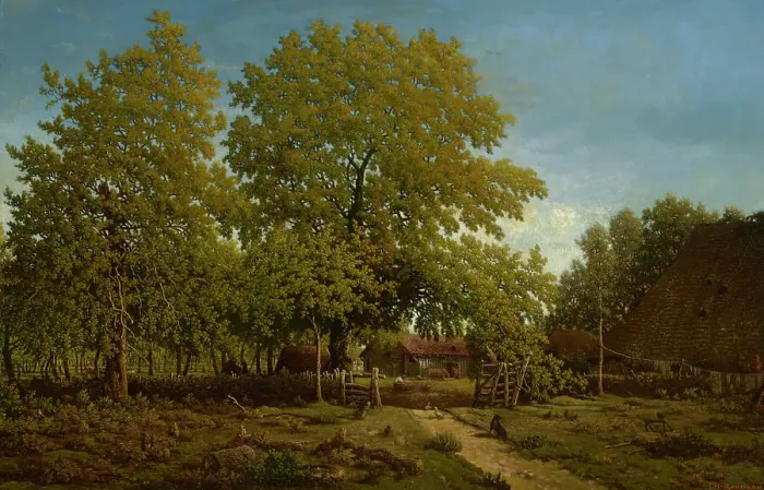 Framed Print : Farm In The Landes, c1852-67. Creator: Theodore Rousseau Framed Print : Farm In The Landes, c1852-67. Creator: Theodore Rousseau