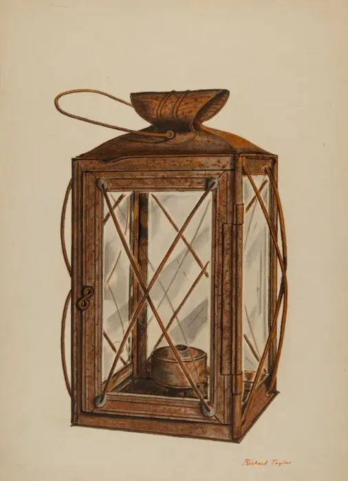 Framed Print : Farm Lantern, c. 1940. Creator: Richard Taylor Framed Print : Farm Lantern, c. 1940. Creator: Richard Taylor