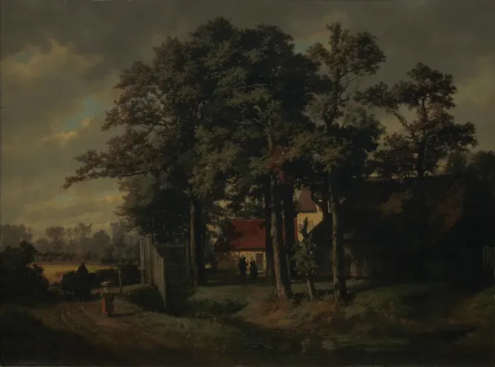 Framed Print : Farm in Merksem, 1863. Creator: Gustave Louis Marie Pieron Framed Print : Farm in Merksem, 1863. Creator: Gustave Louis Marie Pieron