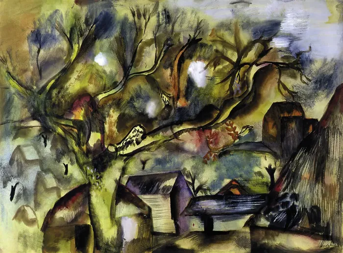 Framed Print : Farm piece, evening, 1936. Creator: Frances Hodgkins