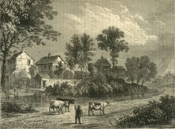 Framed Print : Farm in the Regents Park, 1750, (c1876). Creator: Unknown Framed Print : Farm in the Regents Park, 1750, (c1876). Creator: Unknown