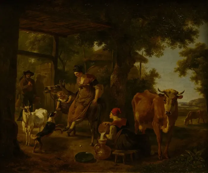 Framed Print : On the farm, A scene from rural life, Second Half of the 18th cen Framed Print : On the farm, A scene from rural life, Second Half of the 18th cen