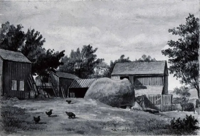 Framed Print : Farm Scene, second half 19th century. Creator: Unknown Framed Print : Farm Scene, second half 19th century. Creator: Unknown