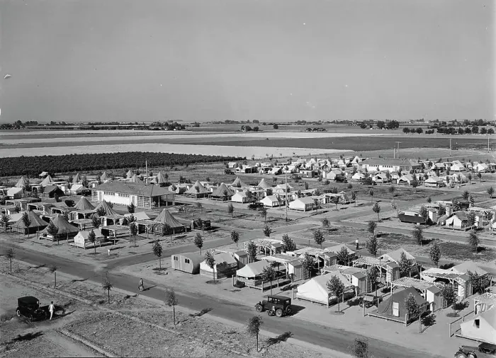 Framed Print : Farm Security Administration camp for migrant agricultural workers at Shafter, California, 1938. Creator: Dorothea Lange Framed Print : Farm Security Administration camp for migrant agricultural workers at Shafter, California, 1938. Creator: Dorothea Lange
