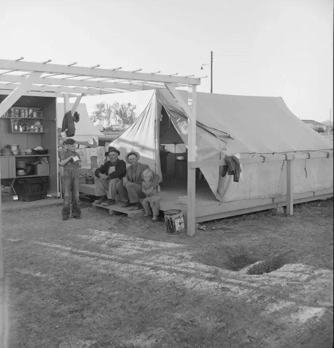 Framed Print : Farm Security Administration (FSA) migratory labor camp, Brawley, Imperial County, California, 1939. Creator: Dorothea Lange Framed Print : Farm Security Administration (FSA) migratory labor camp, Brawley, Imperial County, California, 1939. Creator: Dorothea Lange