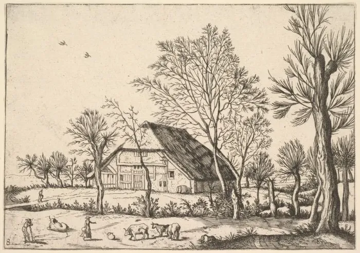 Framed Print : Farm, from The Small Landscapes, 1559-61. Creator: Johannes van Doetecum I Framed Print : Farm, from The Small Landscapes, 1559-61. Creator: Johannes van Doetecum I
