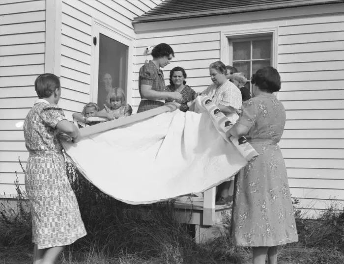 Framed Print : Farm women, members of the Helping Hand'club... near West Carlton, Yamhill County, Oregon, 1939. Creator: Dorothea Lange Framed Print : Farm women, members of the Helping Hand'club... near West Carlton, Yamhill County, Oregon, 1939. Creator: Dorothea Lange