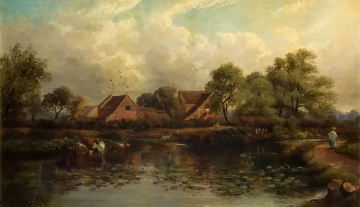 Framed Print : Farm in Wood Lane, Handsworth, 1850-1908. Creator: John Joseph Hughes Framed Print : Farm in Wood Lane, Handsworth, 1850-1908. Creator: John Joseph Hughes