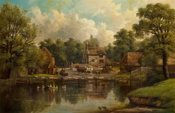 Framed Print : Farm in Wood Lane, Handsworth, 1850-1908. Creator: John Joseph Hughes Framed Print : Farm in Wood Lane, Handsworth, 1850-1908. Creator: John Joseph Hughes