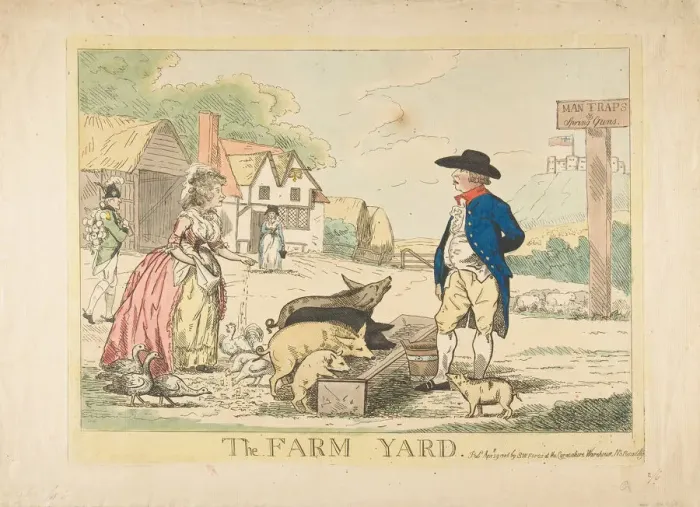 Framed Print : The Farm Yard, April 29, 1786. Creator: Attributed to Henry Kingsbury (British, active ca Framed Print : The Farm Yard, April 29, 1786. Creator: Attributed to Henry Kingsbury (British, active ca