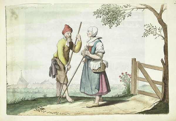 Farmer couple talking, 1654. Creator: Gesina ter Borch