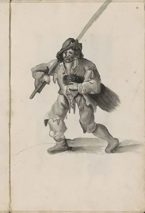 Framed Print : Farmer with firewood, 1696. Creator: Hendrick van Beaumont Framed Print : Farmer with firewood, 1696. Creator: Hendrick van Beaumont