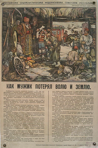 How the farmer lost his will and his land, 1918. Creator: Apsit, Alexander Petrowitsch (1880-1944)