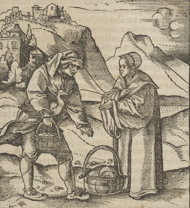 Framed Print : A Farmer and his Patron, from Hymmelwagen auff dem, wer wol lebt... 1517 Framed Print : A Farmer and his Patron, from Hymmelwagen auff dem, wer wol lebt... 1517