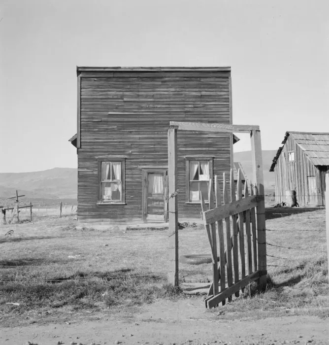 Framed Print : Farmer saloon and stagecoach tavern... the Ola self help sawmill co-op, Gem County, Idaho, 1939. Creator: Dorothea Lange Framed Print : Farmer saloon and stagecoach tavern... the Ola self help sawmill co-op, Gem County, Idaho, 1939. Creator: Dorothea Lange