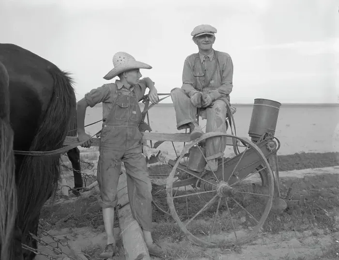 Framed Print : Farmer and son near Stanton, Texas, 1937. Creator: Dorothea Lange Framed Print : Farmer and son near Stanton, Texas, 1937. Creator: Dorothea Lange