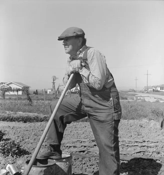 Framed Print : Farmer who has small plot... on outskirts of Salinas, CA, 1939. Creator: Dorothea Lange Framed Print : Farmer who has small plot... on outskirts of Salinas, CA, 1939. Creator: Dorothea Lange