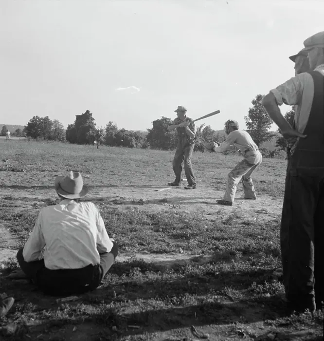 Framed Print : Farmers baseball game in the country, on U.S. 62, near Mountain Home, northern Arkansas, 1938. Creator: Dorothea Lange Framed Print : Farmers baseball game in the country, on U.S. 62, near Mountain Home, northern Arkansas, 1938. Creator: Dorothea Lange