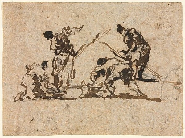 Farmers and Fisherman Working, 18th century. Creator: Francesco Guardi (Italian, 1712-1793)