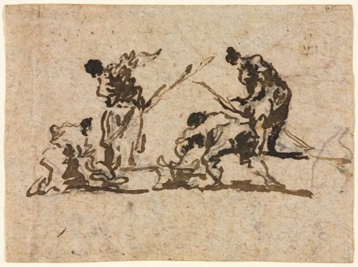 Framed Print : Farmers and Fisherman Working, 18th century. Creator: Francesco Guardi (Italian, 1712-1793) Framed Print : Farmers and Fisherman Working, 18th century. Creator: Francesco Guardi (Italian, 1712-1793)