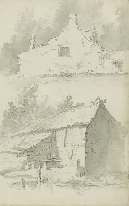 Framed Print : Farmers houses, c.1780-c.1800. Creator: Bernhard Heinrich Thier Framed Print : Farmers houses, c.1780-c.1800. Creator: Bernhard Heinrich Thier