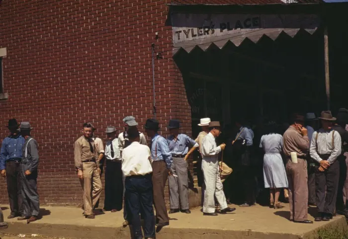 Framed Print : Farmers and townspeople in town on Court day, Campton, Ky. 1940. Creator: Marion Post Wolcott Framed Print : Farmers and townspeople in town on Court day, Campton, Ky. 1940. Creator: Marion Post Wolcott