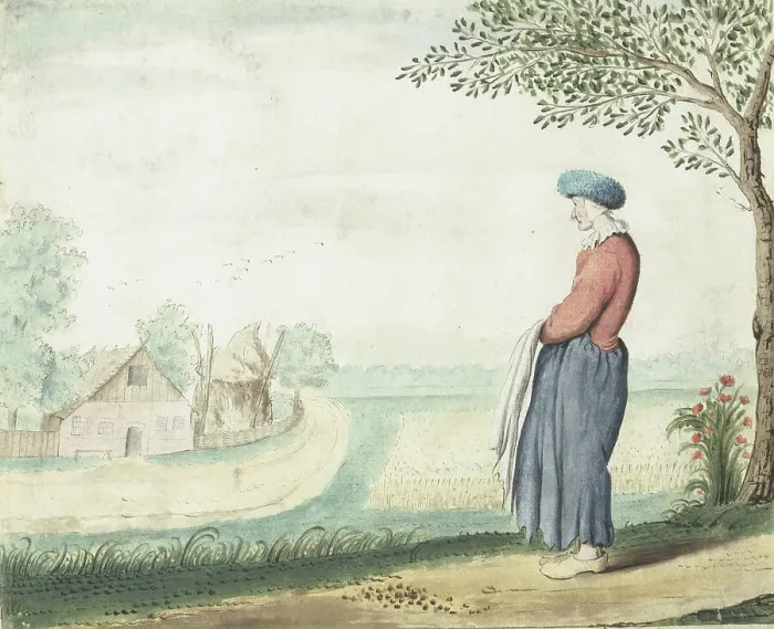 Framed Print : Farmers wife in a landscape, 1655. Creator: Gesina ter Borch Framed Print : Farmers wife in a landscape, 1655. Creator: Gesina ter Borch