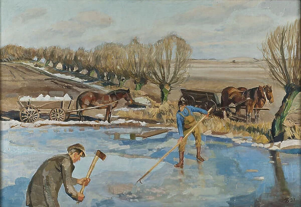 Farmhands fetching Ice, 1927. Creator: Fritz Syberg