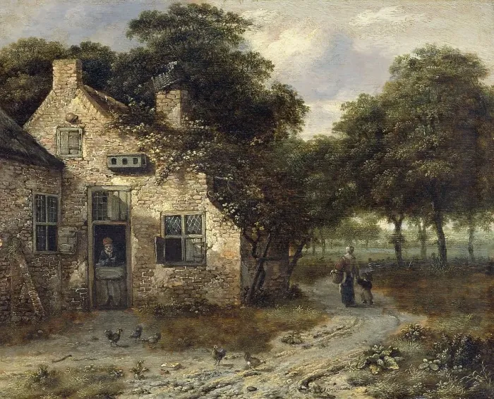 Framed Print : The Farmhouse, 1655-1684. Creator: Jan Wijnants Framed Print : The Farmhouse, 1655-1684. Creator: Jan Wijnants