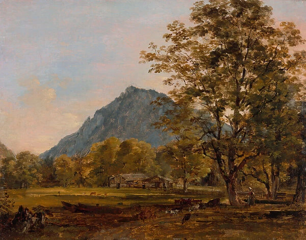 A Farmhouse in the Bavarian Alps, About 1825. Creator: Johann Georg von Dillis