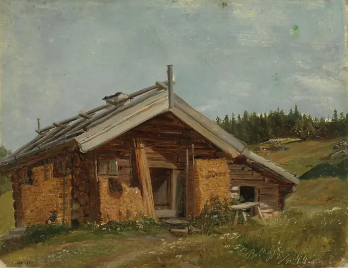 Framed Print : Farmhouse at Bolkesjo, 1844. Creator: Adolph Tidemand Framed Print : Farmhouse at Bolkesjo, 1844. Creator: Adolph Tidemand