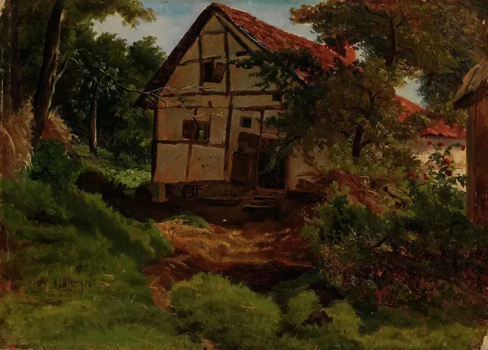 Framed Print : Farmhouse in Germany, Study, 1855. Creator: Werner Holmberg Framed Print : Farmhouse in Germany, Study, 1855. Creator: Werner Holmberg