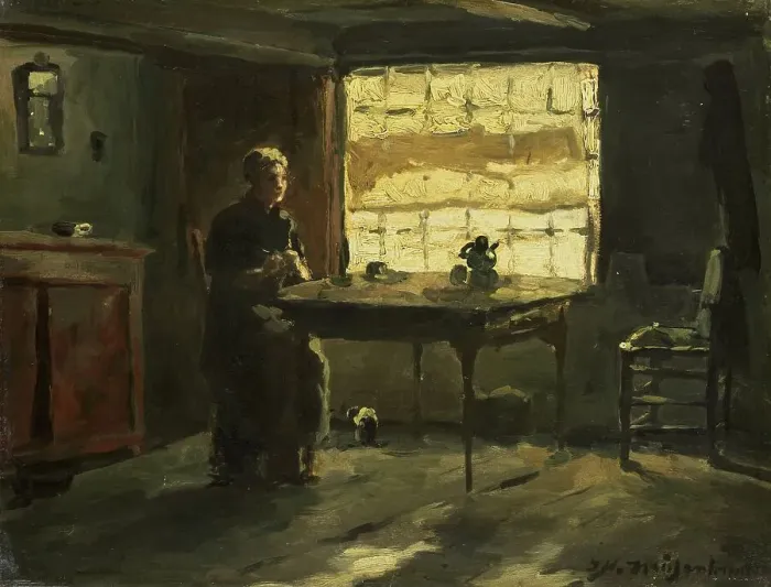 Framed Print : Farmhouse interior, 1870-1903. Creator: Jan Hendrik Weissenbruch Framed Print : Farmhouse interior, 1870-1903. Creator: Jan Hendrik Weissenbruch
